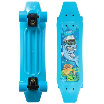 Скейтборд пластиковый Fish Duckbill Shark 58 см FI-418 голубой