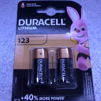 Батарейка Duracell Lithium 3V CR123A (2шт)
