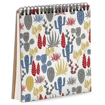 Блокнот Sketchbook Разноцветные кактусы квадратный 16,7х18 см (BDK_17A024)