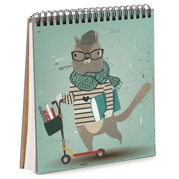 Блокнот Sketchbook Кот на самокате квадратный 16,7х18 см (BDK_FFL009)