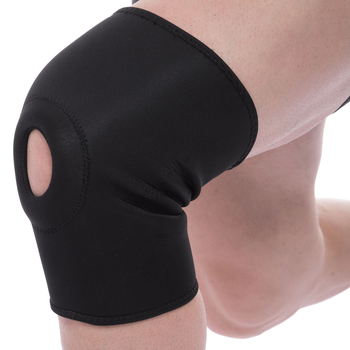 Бандаж для колінного суглоба з відкритою колінною чашкою (1шт) Mute Чорний (регульований) (9103)