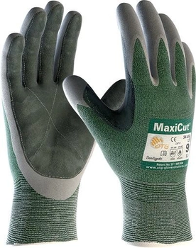 Защитные перчатки от порезов с кожаным покрытием ATG MaxiCut 34-450 LP тактические 11 XXL зелено серые