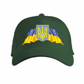 Кепка Герб та прапор Темно-зелений