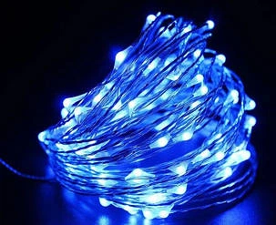 Гирлянды на батарейку + USB Нить 30 LED 3м Blue
