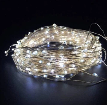 Гирлянды на батарейку Нить 50LED 5м White