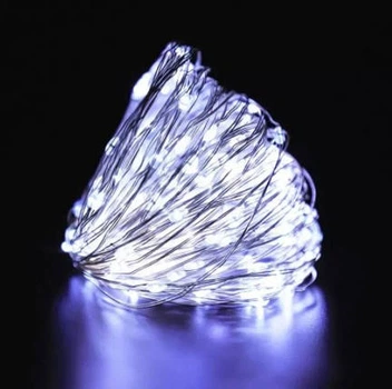 Гирлянды на батарейку Нить 100LED 10м White