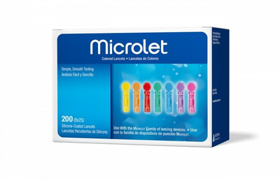Ланцеты для глюкометра Microlet 200 шт - оригінальна продукція
