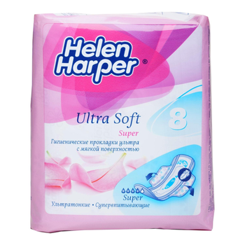 Гігієнічні ультратонкі прокладки Helen Harper Ultra soft 4кап 8 шт/уп