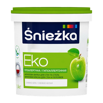 Краска Sniezka ECO гипоаллергенная акриловая для стен и потолков 1.4кг