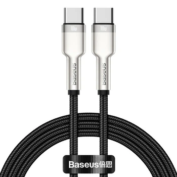 Кабель для быстрой зарядки BASEUS Type-C to Type-C Cafule Series Metal Data Cable |1m, 5A, 100W, PD| Black (CATJK-C01)