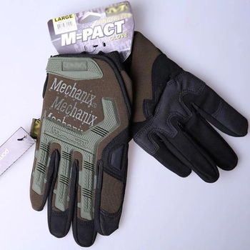 Рукавички тактичні військові-армійські сенсорні M-PACT із захистом кісточок кулака дихаючі, бойові XL Оливковий MPTZ72008-2