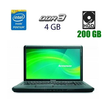 Ноутбук Lenovo G550 / 15.6" (1366x768) TN / Intel Pentium T4500 (2 ядра по 2.3 GHz) / 4 GB DDR3 / 320 GB HDD / Intel GMA Graphics 4500M / WebCam / без АКБ