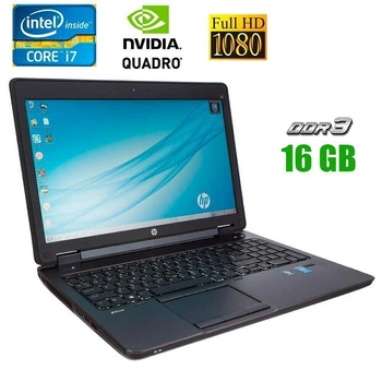 Мобильная рабочая станция HP ZBook 15 / 15.6" (1920x1080) TN / Intel Core i7-4800MQ (4 (8) ядра по 2.7 - 3.7 GHz) / 16 GB DDR3 / 120 GB SSD + 500 GB HDD / nVidia Quadro K1100M, 2 GB GDDR5, 128-bit / WebCam б/у