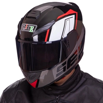 Мотошлем, шлем для мотоцикла QKE M-3839 размер XL (61-62)