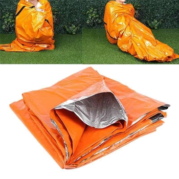 Спасательный спальный термомешок 213х90 см Оранжевый (n-779)