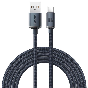 Кабель для швидкого заряджання Baseus Crystal Shine Series USB Type-C 100W 6A 2m Black (CAJY000501)