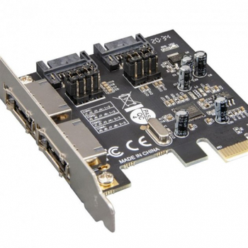 Плата расширения Frime ASM1061 2xSATA3(2xeSATA) 2xPCIe (ECF-PCIEto2.2SATAIII.LP)