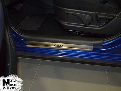 Накладки на пороги Hyundai i20/ I20 Fl 2009- / 2012- premium NataNiko P-HY09