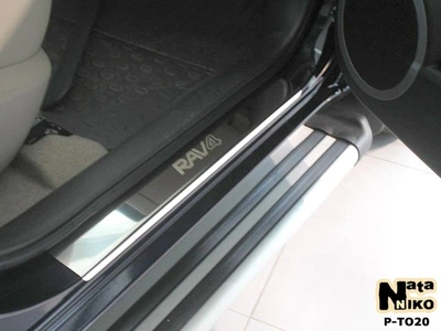 Накладки на пороги Toyota RAV4 III 2006- premium без надписи NataNiko P-TO20