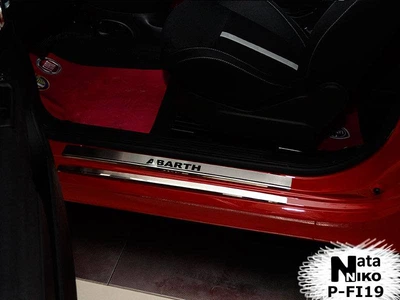Накладки на пороги Fiat Abarth 500 2008- premium NataNiko P-FI19