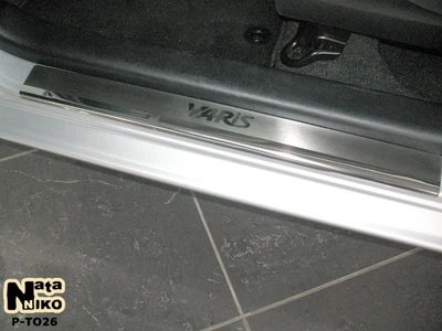 Накладки на пороги Toyota Yaris III 5D 2011-2014 premium без надписи NataNiko P-TO26