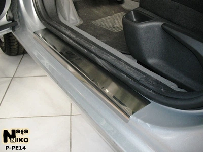 Накладки на пороги Peugeot 407 5D 2004- premium NataNiko P-PE14