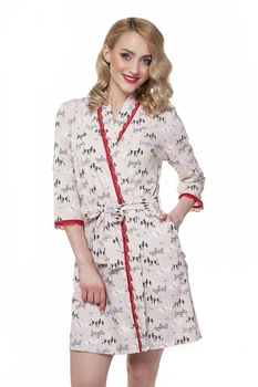 Жіночий халат бавовна Ellen LDG 056/003 бежевий XL