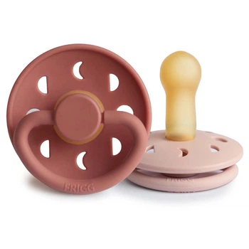 Пустышки FRIGG Moon Latex Blush + Powder Blush 6-18 мес натуральный каучук 2 шт