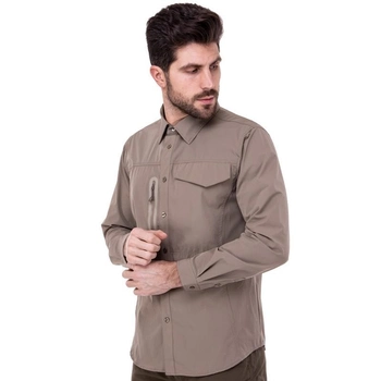 Мужская тактическая военная боевая рубашка с длинным рукавом для охоты Pro Tactical непромокаемая хаки АН7188 Размер 2XL