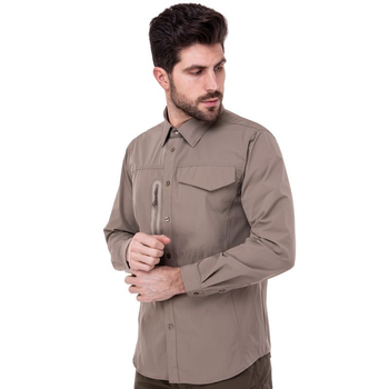 Мужская тактическая военная боевая рубашка с длинным рукавом для охоты Pro Tactical непромокаемая хаки АН7188 Размер 3XL