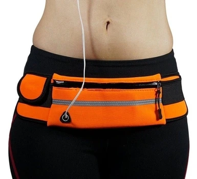 Сумка для бігу Спортивна сумка на пояс RunningBag Вологостійка Orange (361569)