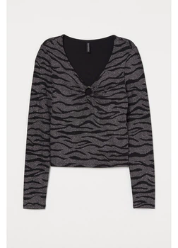 Топ-блузка H&M M Черный 0768147_блест.зебра_17