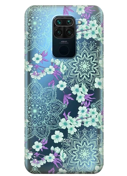 Силіконовий чохол iSwag для Xiaomi Redmi Note 9 з малюнком - Квіткова мандала (KS2037)