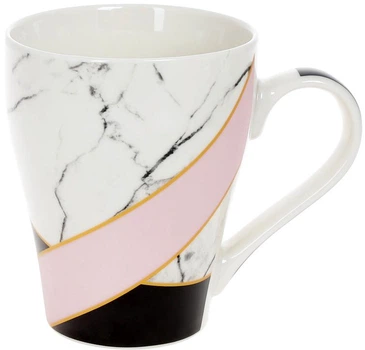Кружка Marble Pink-Black фарфор 400мл