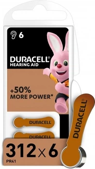 Батарейки для слуховых аппаратов Duracell Hearing Aid 312 6 шт