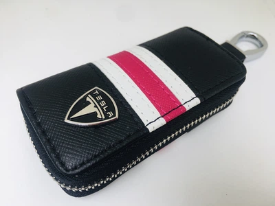 Ключница для авто KeyHolder Prestige Car TESLA Черно-белая с красным