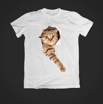 Футболка YOUstyle Cat 0484 140(10Y) White
