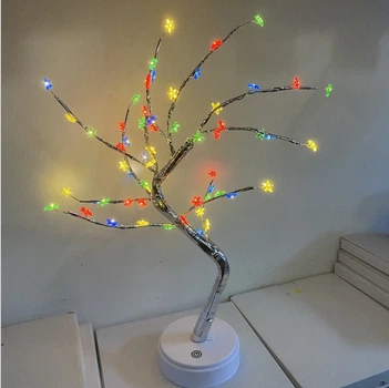 Настольный SV DIY Светильник LED на 108 бусин высотой 50 см, Дерево Бонсай на батареях/от сети 2в1 RGB свет в виде звездочек (101188-8)