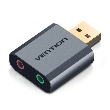 Звуковая карта Vention USB Sound Card 7.1 Channel, Gray (VAB-S18-H)