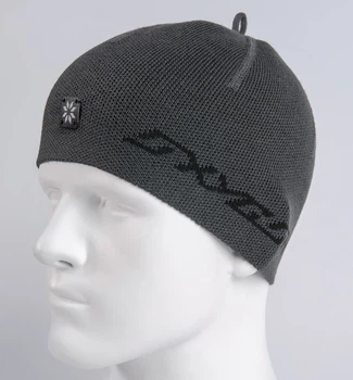 Шапка чоловіча з тонкої пряжі RUN One Size (56-60) Сірий / Чорний