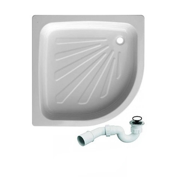 Сталевий піддон для душу + сифон AquaStream 80x80 півкруглий (Aqua8080)
