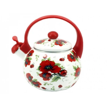 Чайник эмалированный со свистком 2,2 л RED HANDLE Zauberg (9/L)