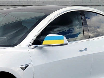 Наклейка на автомобіль, наклейки на дзеркала заднього виду, Apriori комплект 2 штуки, Прапор України, Слава Україні, ЗСУ, Герб України, "Доброго вечора, ми з України" ,160_80_0,15 мм (2 шт), плівка оракал глянець (полівінілхлорид), 4 вид