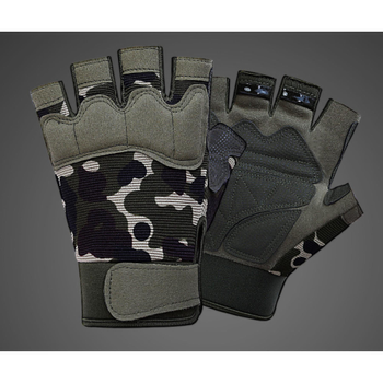 Перчатки тактические безпалые военные-армейские CAMO с защитой костяшек кулака дышащие, боевые L Камуфляж HW-OJ08-1
