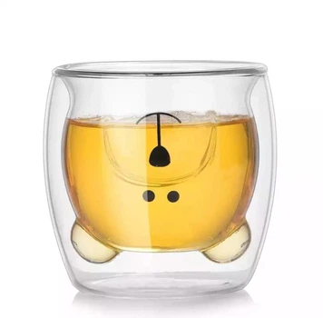 Стакан c двойными стенками Двойным дном Мишка 250 ml cup001