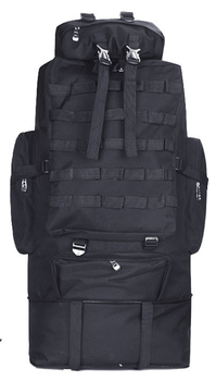 Тактический туристический рюкзак раздвижной на 80-100л TacticBag Черный