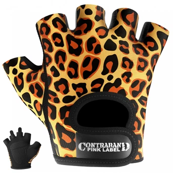 Рукавички жіночі для фітнесу Contraband Pink Label 5297 Leopard Print Gloves (Помаранчевий XS)