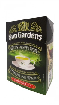 Чай зеленый Sun Gardens Gunpowder без добавок и ароматизаторов 100 грамм