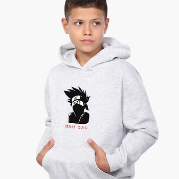 Худи детский Какаши Хатаке Наруто (Hatake Kakashi Naruto) Светло-серый меланж (9298-3054) 140 см