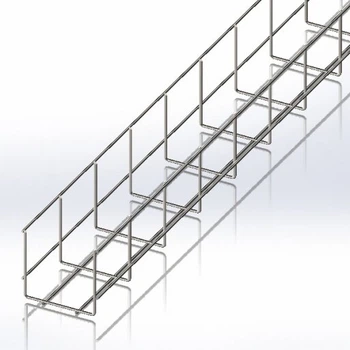 Лоток сетчатый CMS 100х100х2500, проволока Ø4 мм, белый цинк CMS-WBB4-10050Z